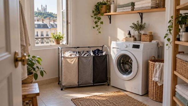 Organisez votre buanderie avec un panier à linge 3 compartiments